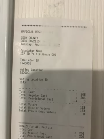 Poll tape recording — Cook County