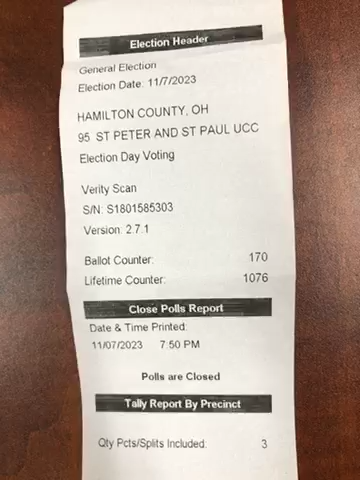 Poll tape recording — Hamilton County