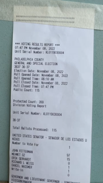 Poll tape recording — Philadelphia County