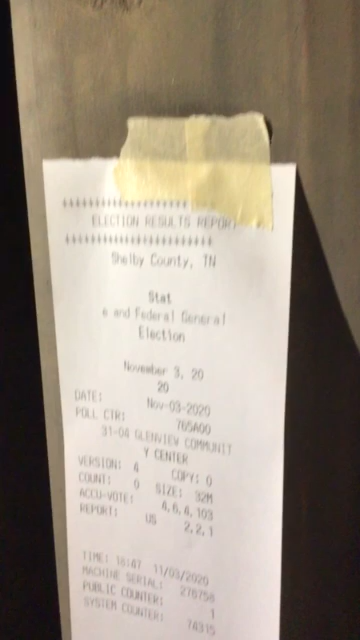 Poll tape recording — Shelby County