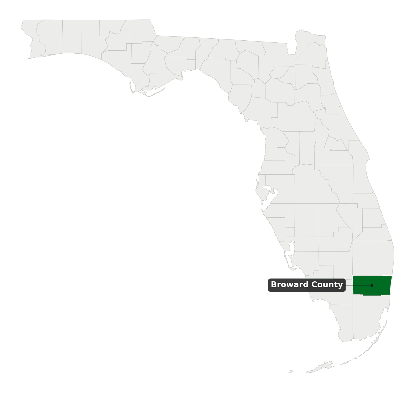 Map of Florida with Broward County shaded green.