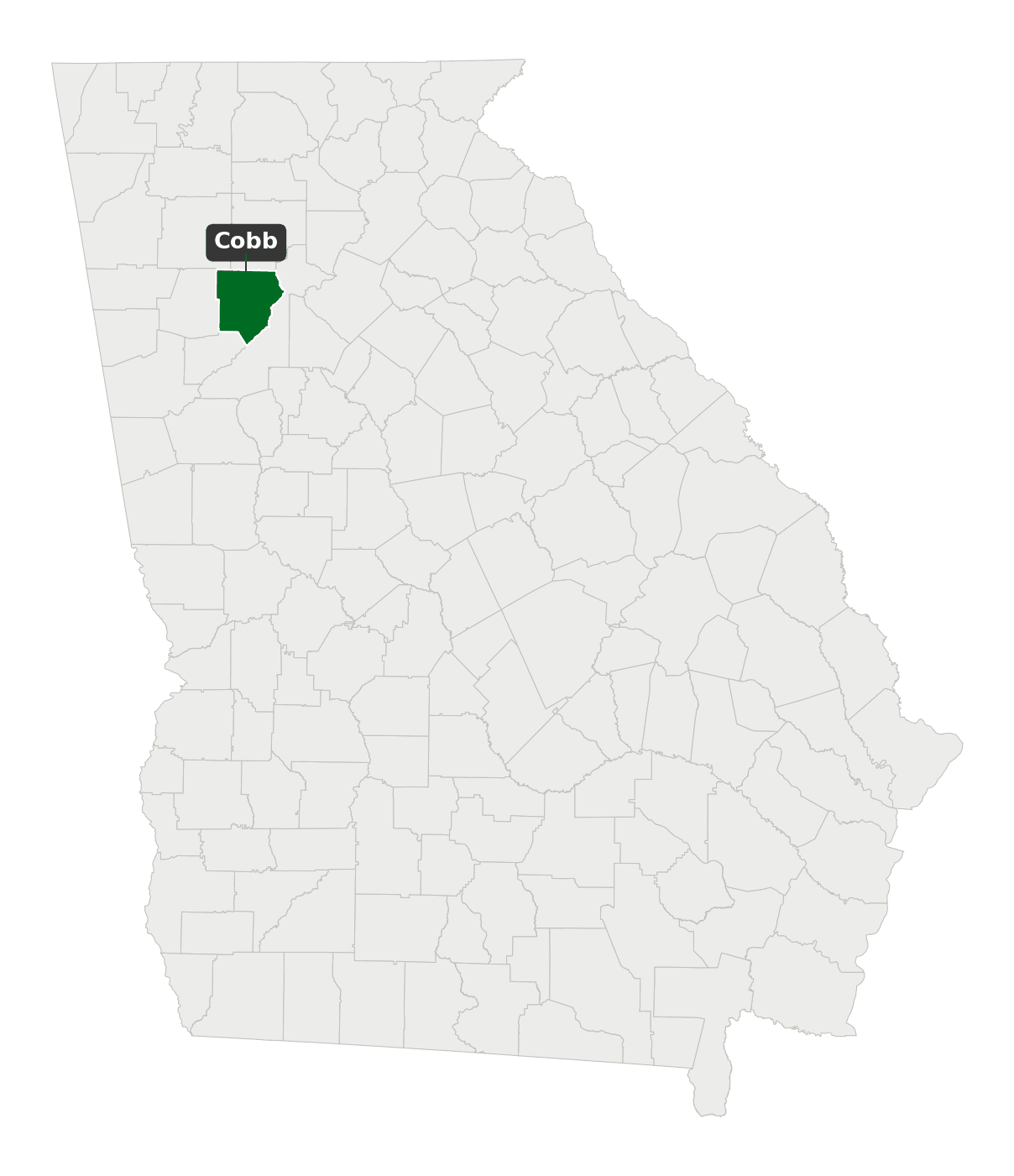 Map of Georgia with Cobb County shaded green.