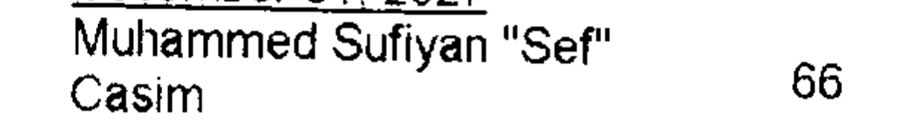 The line from the precinct 706 poll tape reading Muhammed Sufiyan "Sef" Casim 66