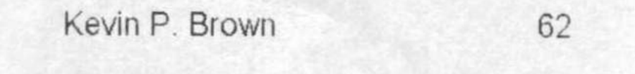 The line from the precinct 304 poll tape reading Kevin P. Brown 62