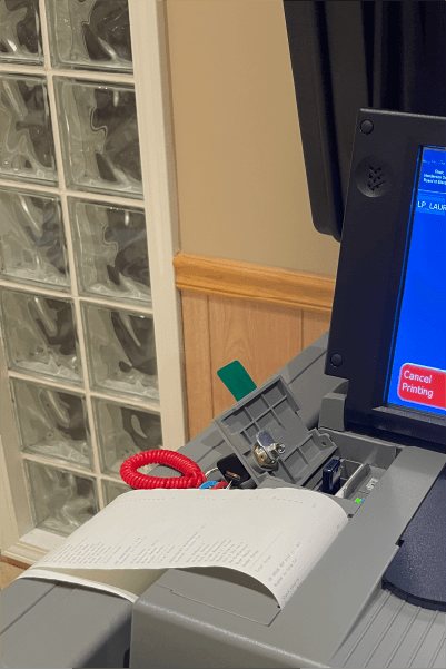 Example poll tape showing precinct vote totals